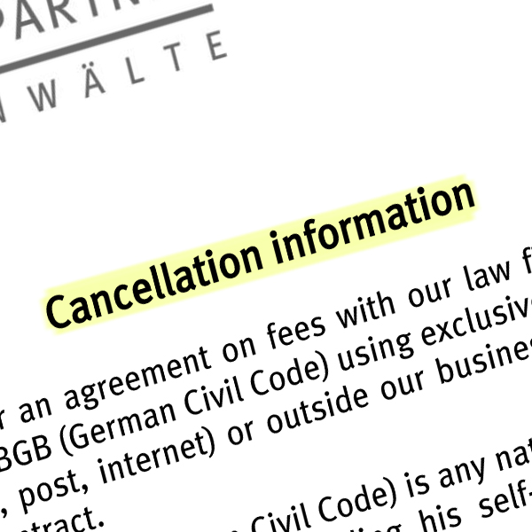 Cancellation information